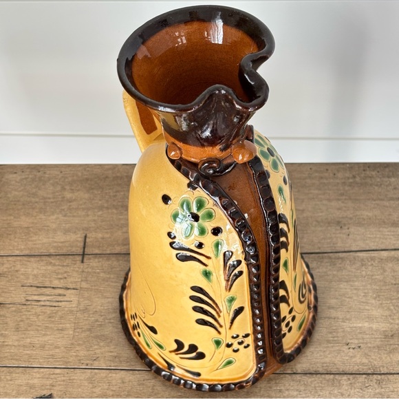 Vinatge Hungarian Miska Folk Art Pottery Wine Jug - Picture 3 of 17